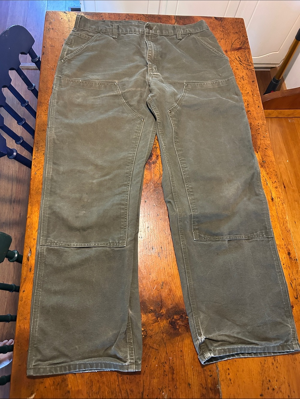Men's Carhartt Olive Green Double Knee Work Pants